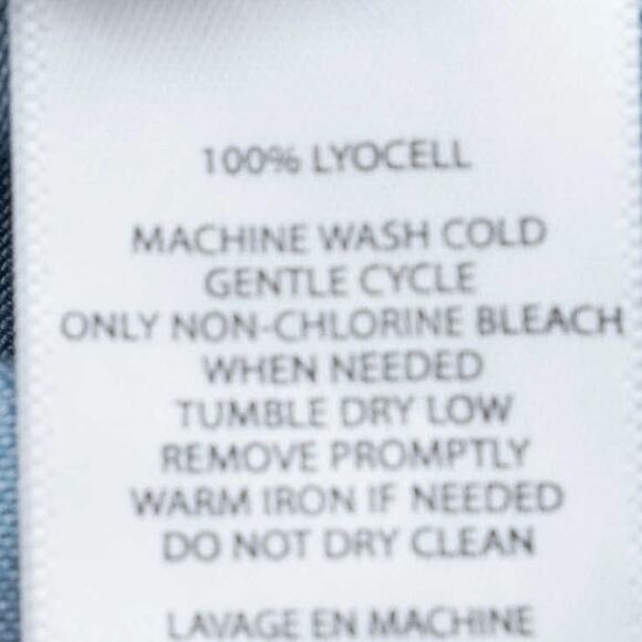 Beach Lunch Lounge Tova Off the Shoulder Chambray Frayed Hem Dress Size Small - Picture 8 of 14